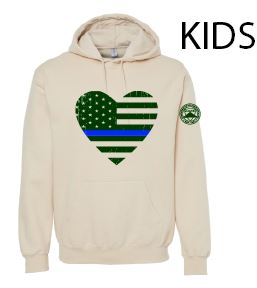 KIDS Heart Hoodie-Tan Fast Yowi 