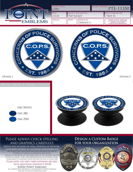 C.O.P.S. Pop Socket Point Emblems 